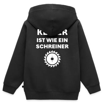 Keiner ist wie ein Schreiner - Kinder Premium Organic Zip Hoodie - Schwarz - Hinten - AI Model Kid Male (0cm)