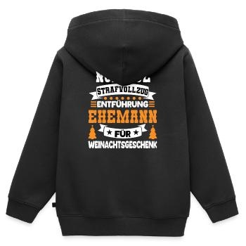 Pénitencier du pôle Nord Kidnapping mari pour Weinac - Sweat Premium à capuche zippé enfant bio - noir - Dos - AI Model Kid Male (0cm)