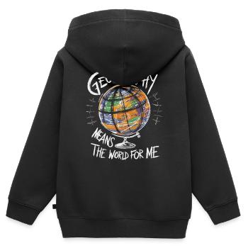 Geografie ist meine Welt - Kinder Premium Organic Zip Hoodie - Schwarz - Hinten - AI Model Kid Male (0cm)