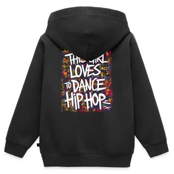 This Girl Loves To Dance Hip Hop - Kinder Premium Organic Zip Hoodie - Schwarz - Hinten - AI Model Kid Male (0cm)