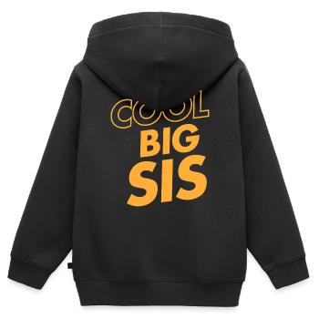 Cool Big Sis - Kinder Premium Organic Zip Hoodie - Schwarz - Hinten - AI Model Kid Male (0cm)