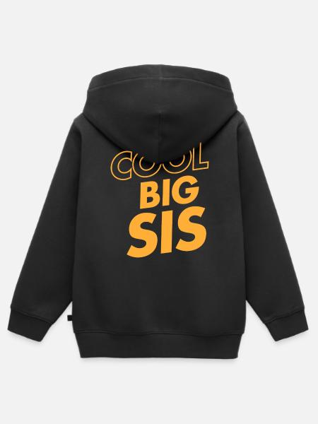 Cool Big Sis - Kinder Premium Organic Zip Hoodie - Schwarz