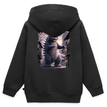Cat Monster Art Lustige Geschenke Für Männer Frauen Kind - Kinder Premium Organic Zip Hoodie - Schwarz - Hinten - AI Model Kid Male (0cm)