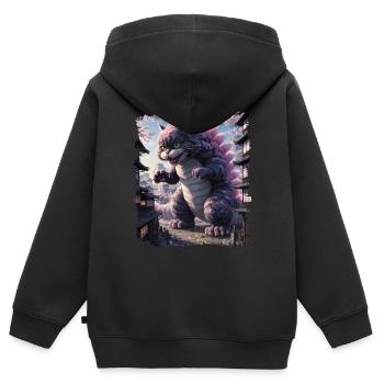 Cat Monster Art Lustige Geschenke Für Männer Frauen Kind - Kinder Premium Organic Zip Hoodie - Schwarz - Hinten - AI Model Kid Male (0cm)