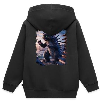 Cat Monster Art Lustige Geschenke Für Männer Frauen Kind - Kinder Premium Organic Zip Hoodie - Schwarz - Hinten - AI Model Kid Male (0cm)