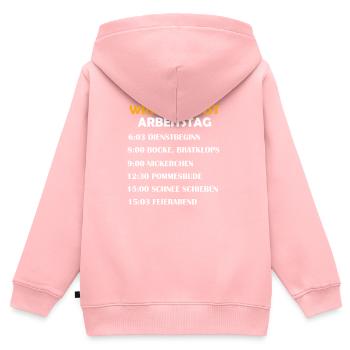 Winterdienst Arbeitstag - Kinder Premium Organic Zip Hoodie - Rosa - Hinten - AI Model Kid Female (0cm)