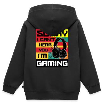 Drôle Cool Gamer pour garçons Adolescents Hommes Jeux vidéo - Sweat Premium à capuche zippé enfant bio - noir - Dos - AI Model Kid Male (0cm)