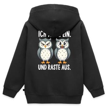ich atme ein und raste aus lustige - Kinder Premium Organic Zip Hoodie - Schwarz - Hinten - AI Model Kid Male (0cm)