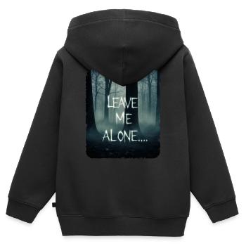Lass mich in Ruhe, dunkler gruseliger Wald - Kinder Premium Organic Zip Hoodie - Schwarz - Hinten - AI Model Kid Male (0cm)