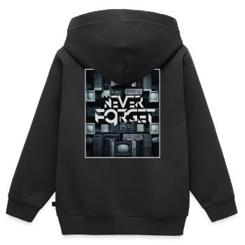 Never Forget Computer Gamer Old School Very Funny - Kids Premium Organic Zip-up Hoodie - black - Back - AI Model Kid Male (0cm)