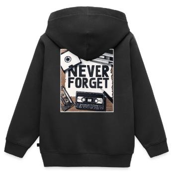 Never Forget Computer Gamer Old School Very Funny - Kids Premium Organic Zip-up Hoodie - black - Back - AI Model Kid Male (0cm)