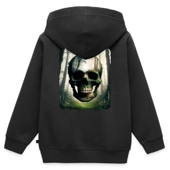 Human skull, intricately crafted from a forest - Kids Premium Organic Zip-up Hoodie - black - Back - AI Model Kid Male (0cm)
