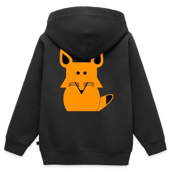 Fuchs - Kinder Premium Organic Zip Hoodie - Schwarz - Hinten - AI Model Kid Male (0cm)