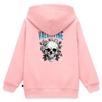 Singel Valentine Streetwear - Sweat Premium à capuche zippé enfant bio - rose - Dos - AI Model Kid Female (0cm)