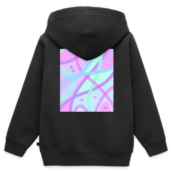 Pastell - Kinder Premium Organic Zip Hoodie - Schwarz - Hinten - AI Model Kid Male (0cm)