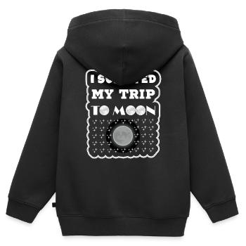 T-shirt I survived my trip to moon 2025 - Sweat Premium à capuche zippé enfant bio - noir - Dos - AI Model Kid Male (0cm)
