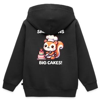 Gebäck Eichhörnchen - Kinder Premium Organic Zip Hoodie - Schwarz - Hinten - AI Model Kid Male (0cm)