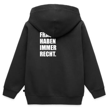 Frauen Haben Immer Recht Lustige Frauen Tag - Kinder Premium Organic Zip Hoodie - Schwarz - Hinten - AI Model Kid Male (0cm)