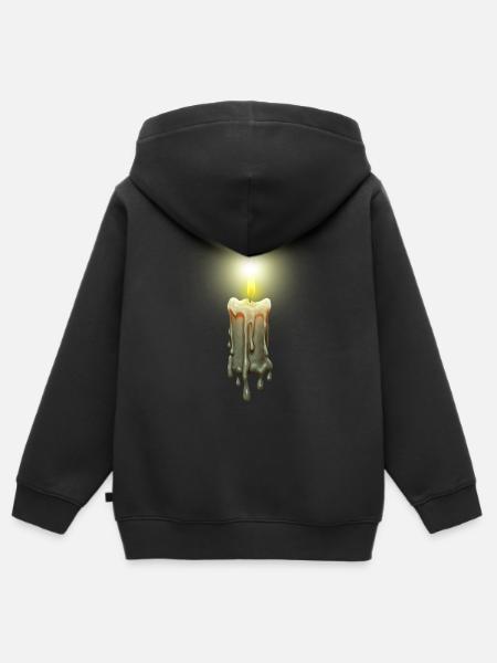 lighted candle - Premium børne zip-hættetrøje økologisk - sort