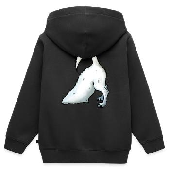 Jack Russel buddelt - Kinder Premium Organic Zip Hoodie - Schwarz - Hinten - AI Model Kid Male (0cm)