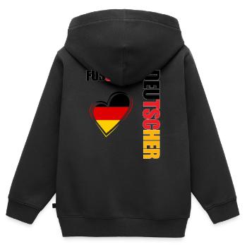 German team supporter football - Sweat Premium à capuche zippé enfant bio - noir - Dos - AI Model Kid Male (0cm)