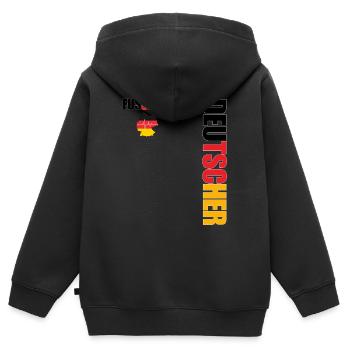 German team supporter football - Sweat Premium à capuche zippé enfant bio - noir - Dos - AI Model Kid Male (0cm)