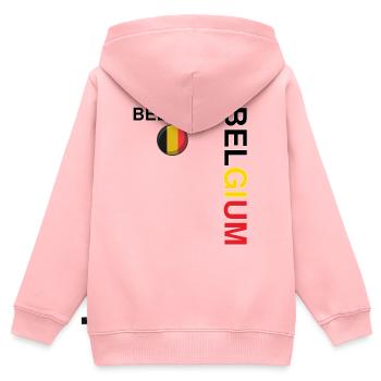 BELGIUM team supporter football - Sweat Premium à capuche zippé enfant bio - rose - Dos - AI Model Kid Female (0cm)