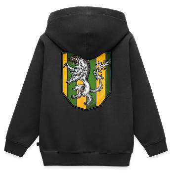 Wappen silber Wildschwein - Kinder Premium Organic Zip Hoodie - Schwarz - Hinten - AI Model Kid Male (0cm)