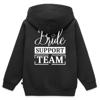 Braut Support Team - Kinder Premium Organic Zip Hoodie - Schwarz - Hinten - AI Model Kid Male (0cm)