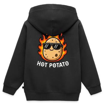 PATATE CHAUDE - Sweat Premium à capuche zippé enfant bio - noir - Dos - AI Model Kid Male (0cm)