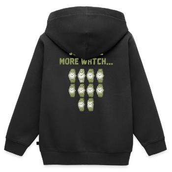 Es fehlt nur noch eine Uhr in der Armbanduhr... - Kinder Premium Organic Zip Hoodie - Schwarz - Hinten - AI Model Kid Male (0cm)