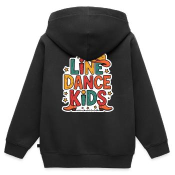 Line Dance Kids Kids Dancing Line Dance - Kids Premium Organic Zip-up Hoodie - black - Back - AI Model Kid Male (0cm)