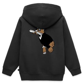 Diplôme d’études secondaires Certificat d’études secondaires Certificat - Sweat Premium à capuche zippé enfant bio - noir - Dos - AI Model Kid Male (0cm)