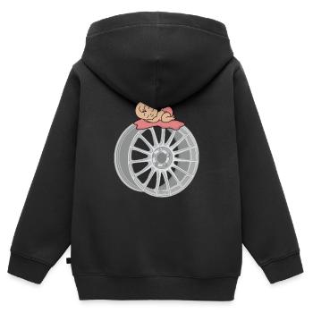Bébé - Sweat Premium à capuche zippé enfant bio - noir - Dos - AI Model Kid Male (0cm)