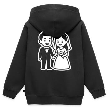 Ehepaar Hochzeit Brautpaar - Kinder Premium Organic Zip Hoodie - Schwarz - Hinten - AI Model Kid Male (0cm)