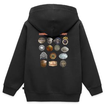 License to Live the Past - Kids Premium Organic Zip-up Hoodie - black - Back - AI Model Kid Male (0cm)
