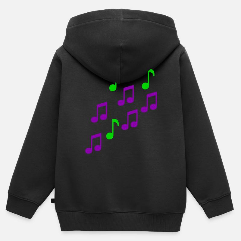 Notes - Sweat Premium à capuche zippé enfant bio - noir
