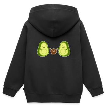avocado - Kids Premium Organic Zip-up Hoodie - black - Back - AI Model Kid Male (0cm)