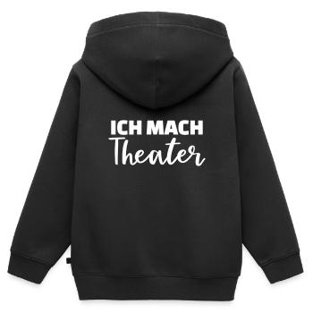 Theater - Kinder Premium Organic Zip Hoodie - Schwarz - Hinten - AI Model Kid Male (0cm)