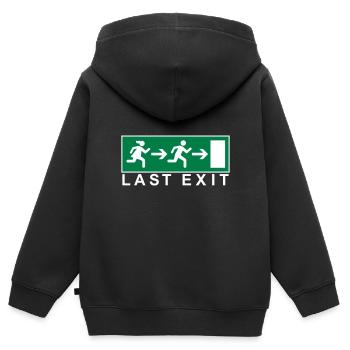 célibataire - Sweat Premium à capuche zippé enfant bio - noir - Dos - AI Model Kid Male (0cm)