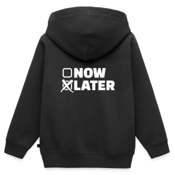 Maintenant plus tard - Sweat Premium à capuche zippé enfant bio - noir - Dos - AI Model Kid Male (0cm)