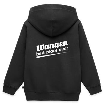 Wangen - Stadt best place ever - Kinder Premium Organic Zip Hoodie - Schwarz - Hinten - AI Model Kid Male (0cm)