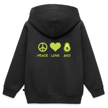 avocado - Kids Premium Organic Zip-up Hoodie - black - Back - AI Model Kid Male (0cm)