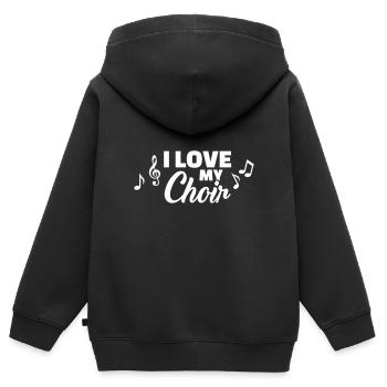 chorale - Sweat Premium à capuche zippé enfant bio - noir - Dos - AI Model Kid Male (0cm)