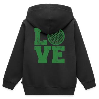 Golf Caddy Golf Course Putter Yardage cadeau Tee - Sweat Premium à capuche zippé enfant bio - noir - Dos - AI Model Kid Male (0cm)