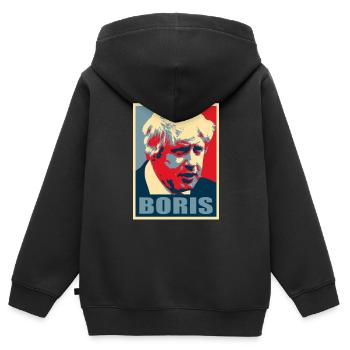 Boris Johnson Prime Minister of UK - Boris Johnson - Kids Premium Organic Zip-up Hoodie - black - Back - AI Model Kid Male (0cm)