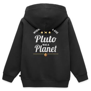 Pluton était une planète Pluton Vintage Planet Pluton - Sweat Premium à capuche zippé enfant bio - noir - Dos - AI Model Kid Male (0cm)