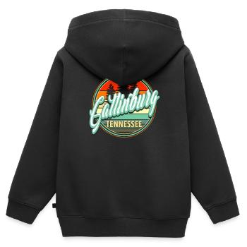 Gatlinburg Tennessee - Kinder Premium Organic Zip Hoodie - Schwarz - Hinten - AI Model Kid Male (0cm)