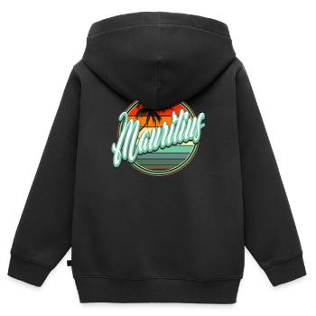 Summer Beach Holiday - Mauritius - Kids Premium Organic Zip-up Hoodie - black - Back - AI Model Kid Male (0cm)