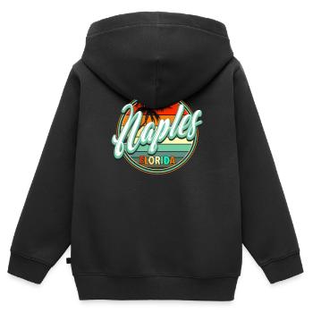 SommerStrandurlaub - Neapel - Kinder Premium Organic Zip Hoodie - Schwarz - Hinten - AI Model Kid Male (0cm)